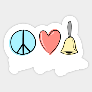 Peace Love Handbells Sticker